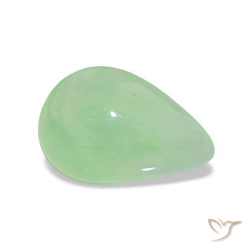 3.07 ct Green Chrysoprase Stone, Natural Chrysoprase in Pear Cabochon Shape for Sale