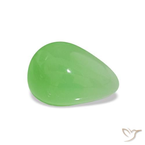1.20 ct Green Chrysoprase Stone, Natural Chrysoprase in Pear Cabochon Shape for Sale