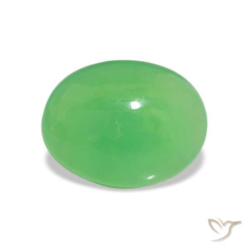 1.48ct Medium Green Chrysoprase Gemstones, Oval, Translucent
