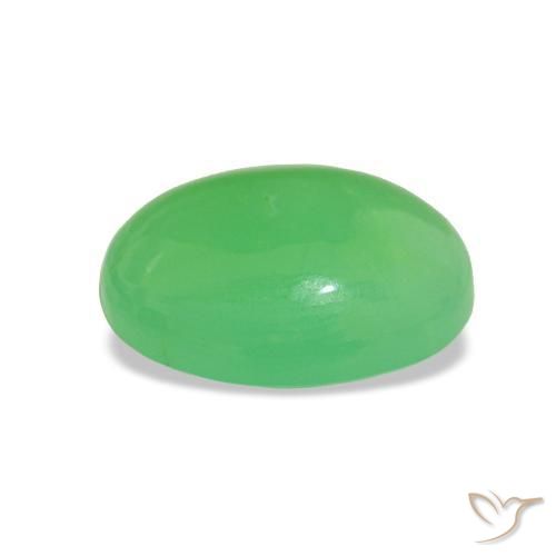 Chrysoprase Gemstone in 9 x 7 mm (calibrated) Size for Sale, Chrysoprase Stone in Medium Green Color