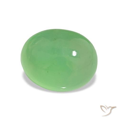 2.32 ct Green Chrysoprase Stone, Natural Chrysoprase in Oval Cabochon Shape for Sale