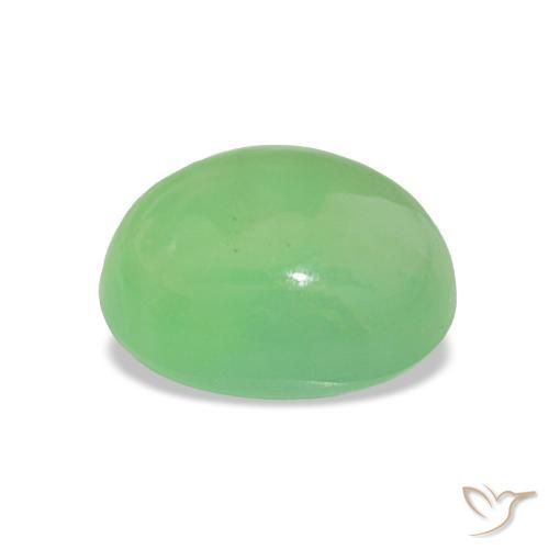 Chrysoprase Gemstone in 9 x 7 mm (calibrated) Size for Sale, Chrysoprase Stone in Lively Green Color
