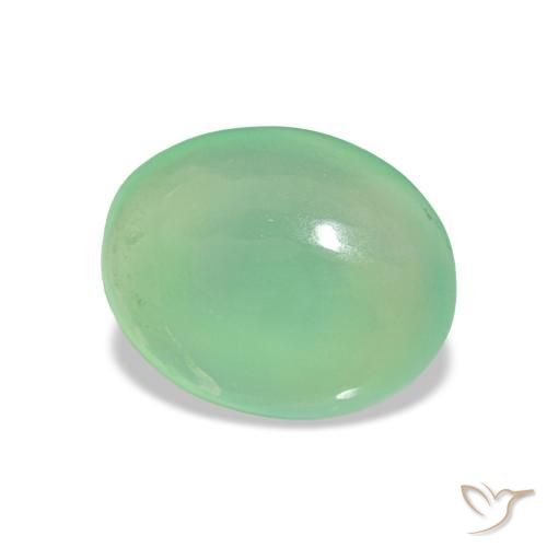 1.61 ct Green Chrysoprase Stone, Natural Chrysoprase in Oval Cabochon Shape for Sale