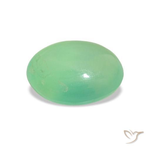 Chrysoprase Gemstone in 8.5 x 6.8 mm Size for Sale, Chrysoprase Stone in Light Green Color