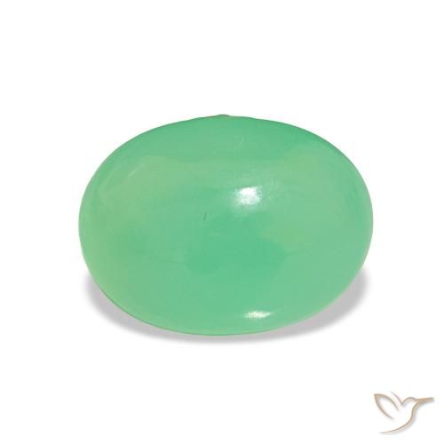 1.71ct Bright Green Chrysoprase Gemstones, Oval, Translucent