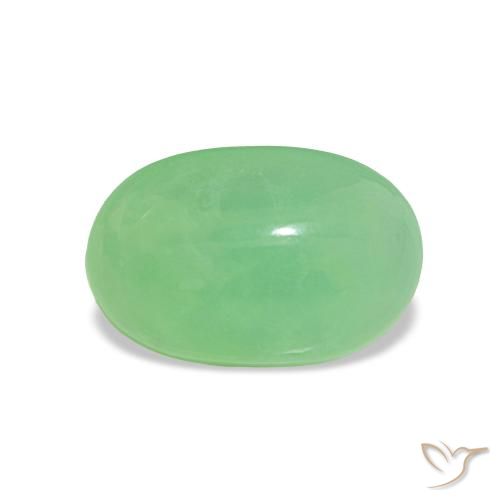 2.07ct Lively Green Chrysoprase Gemstones, Oval, Translucent