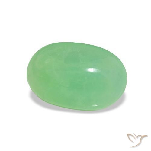2.07 ct Green Chrysoprase Stone, Natural Chrysoprase in Oval Cabochon Shape for Sale