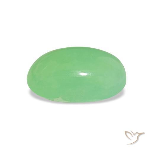 Chrysoprase Gemstone in 9.9 x 6.5 mm Size for Sale, Chrysoprase Stone in Lively Green Color