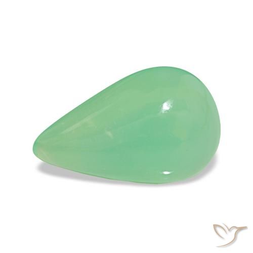 3.48ct Pale Yellowish Green Chrysoprase, Pear Shape, Translucent