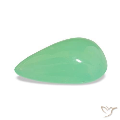 Chrysoprase Gemstone in 14 x 9 mm (calibrated) Size for Sale, Chrysoprase Stone in Pale Yellowish Green Color