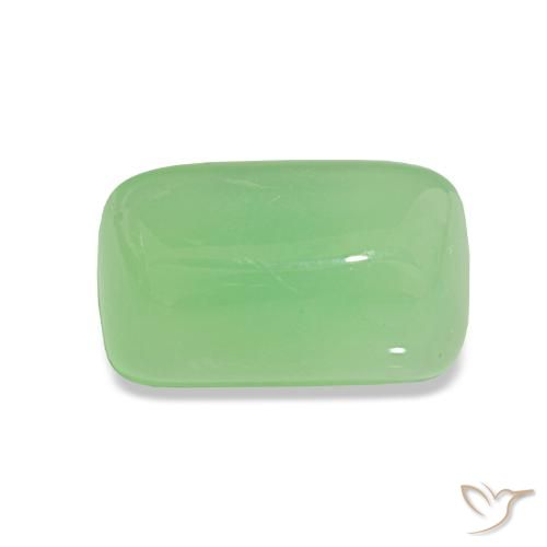 3.79ct Pale Pear Green Chrysoprase Gemstones, Cushion, Translucent