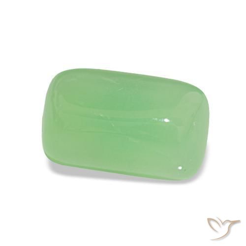 3.79 ct Green Chrysoprase Stone, Natural Chrysoprase in Cushion Cabochon Shape for Sale