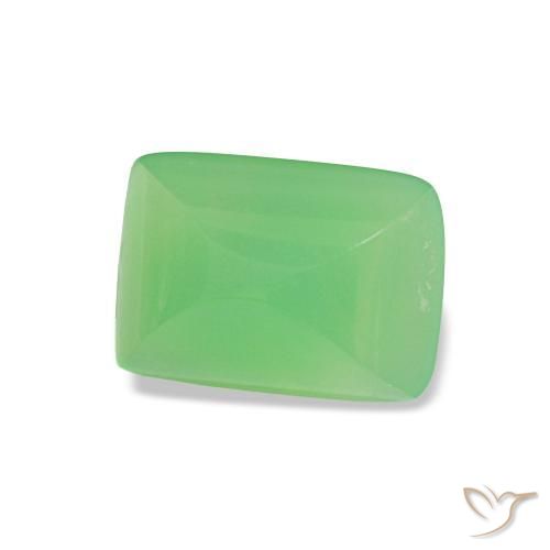 1.15 ct Green Chrysoprase Stone, Natural Chrysoprase in Baguette Sugarloaf Cabochon Shape for Sale