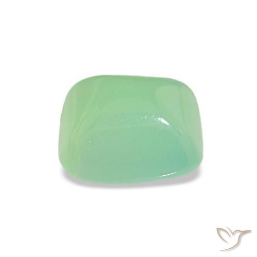 Chrysoprase Gemstone in 7.3 x 6.3 mm Size for Sale, Chrysoprase Stone in Pale Moss Green Color