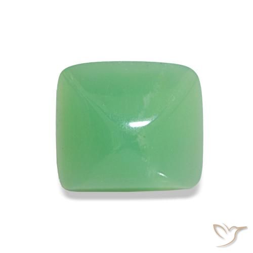 1.67 ct Green Chrysoprase Gemstone, Chrysoprase Gem in Baguette Sugarloaf Cabochon Shape for Sale.