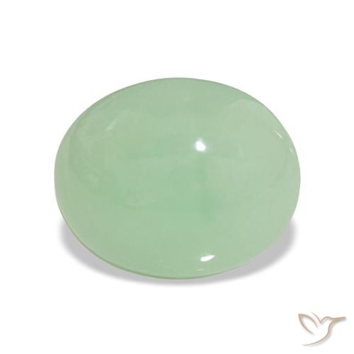 7.28 ct Green Chrysoprase Gemstone, Chrysoprase Gem in Oval Cabochon Shape for Sale.