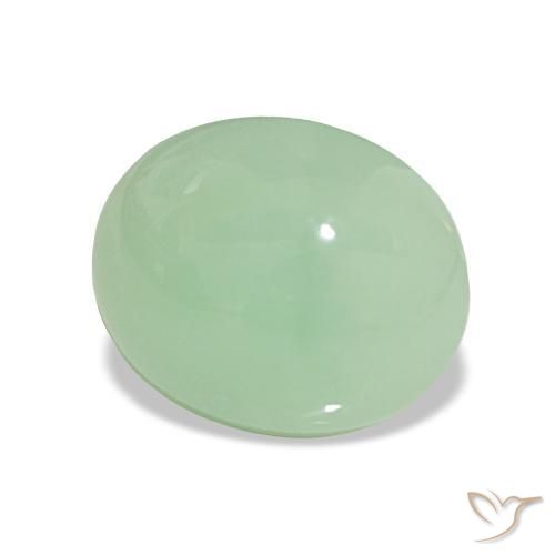 7.28 ct Green Chrysoprase Stone, Natural Chrysoprase in Oval Cabochon Shape for Sale