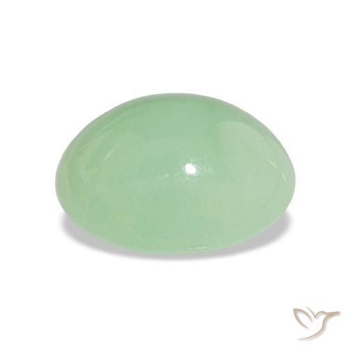 Chrysoprase Gemstone in 14 x 12 mm (calibrated) Size for Sale, Chrysoprase Stone in Medium Light-Green Color