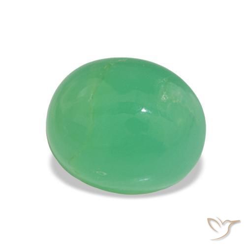 2.33 ct Green Chrysoprase Stone, Natural Chrysoprase in Oval Cabochon Shape for Sale