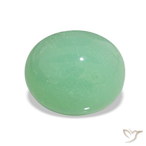 2.92ct Medium Green Chrysoprase, Oval, Opaque