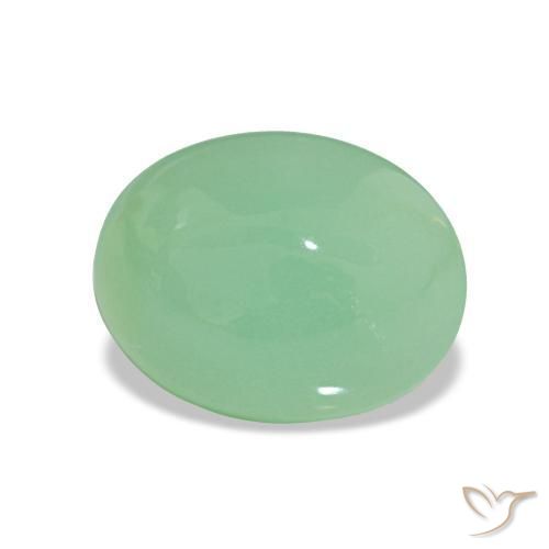 2.52 ct Green Chrysoprase Stone, Natural Chrysoprase in Oval Cabochon Shape for Sale