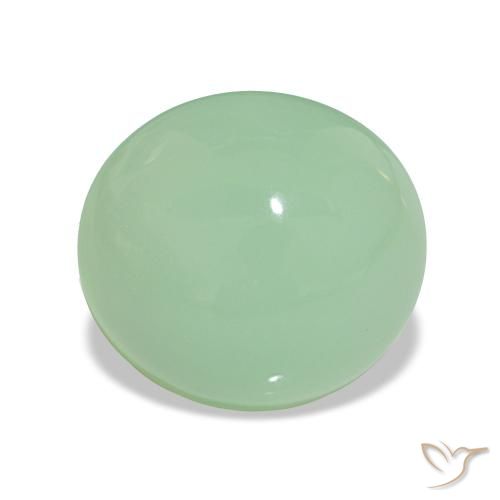 7.40 ct Green Chrysoprase Gemstone, Chrysoprase Gem in Oval Cabochon Shape for Sale.