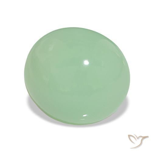 7.40 ct Green Chrysoprase Stone, Natural Chrysoprase in Oval Cabochon Shape for Sale