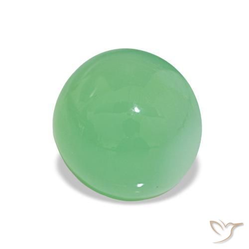 2.10 ct Green Chrysoprase Stone, Natural Chrysoprase in Round Cabochon Shape for Sale