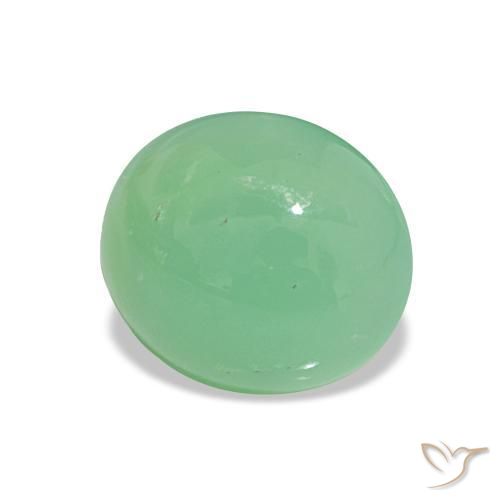 2.80 ct Green Chrysoprase Stone, Natural Chrysoprase in Oval Cabochon Shape for Sale
