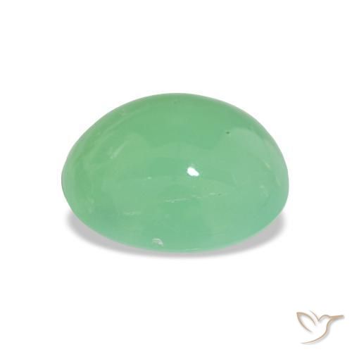Chrysoprase Gemstone in 9.9 x 8.8 mm Size for Sale, Chrysoprase Stone in Light Green Color