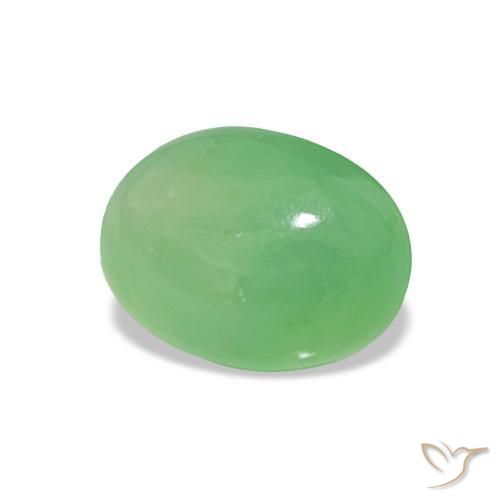 2.08 ct Green Chrysoprase Stone, Natural Chrysoprase in Oval Cabochon Shape for Sale