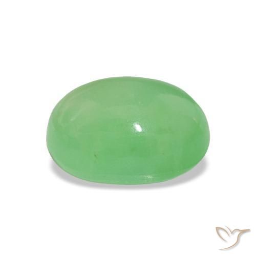 Chrysoprase Gemstone in 8.7 x 6.6 mm Size for Sale, Chrysoprase Stone in Shamrock Green Color