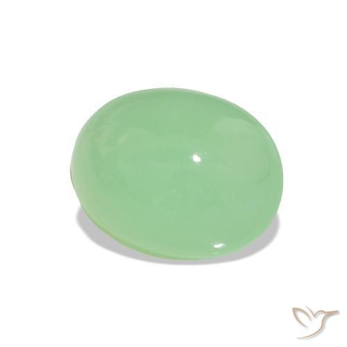 2.14 ct Green Chrysoprase Stone, Natural Chrysoprase in Oval Cabochon Shape for Sale