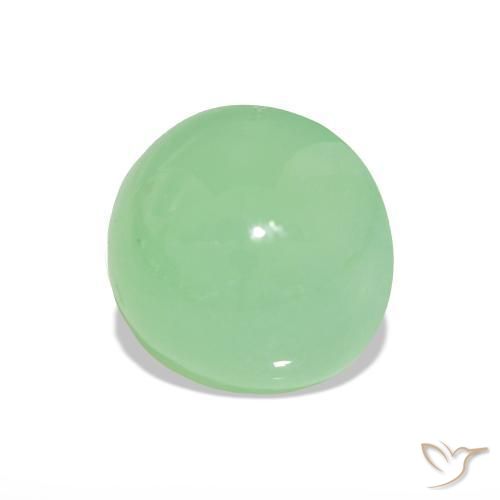 3.26 ct Green Chrysoprase Stone, Natural Chrysoprase in Round Cabochon Shape for Sale