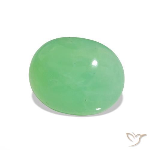 2.31 ct Green Chrysoprase Stone, Natural Chrysoprase in Oval Cabochon Shape for Sale