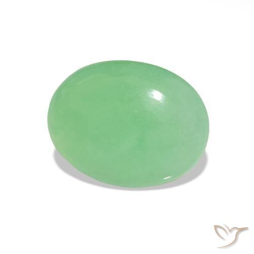 1.52 ct Green Chrysoprase Stone, Natural Chrysoprase in Oval Cabochon Shape for Sale