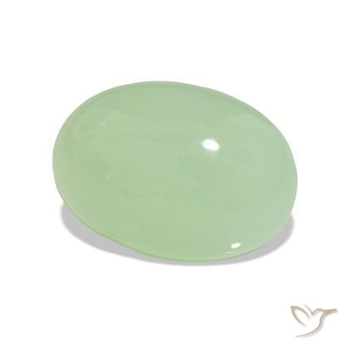 7.78 ct Green Chrysoprase Stone, Natural Chrysoprase in Oval Cabochon Shape for Sale