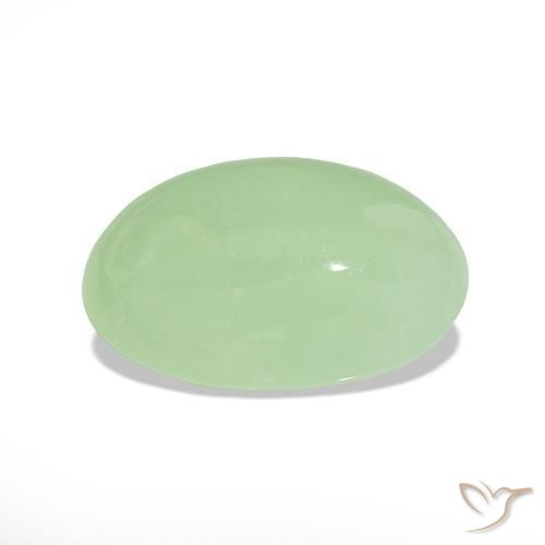 Chrysoprase Gemstone in 15.4 x 11 mm Size for Sale, Chrysoprase Stone in Warm Green Color