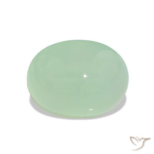 3.07ct Medium Light-Green Chrysoprase Gemstones, Oval, Translucent