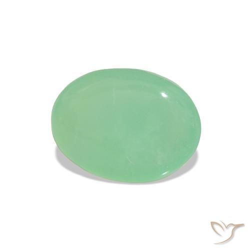 1.50 ct Green Chrysoprase Stone, Natural Chrysoprase in Oval Cabochon Shape for Sale