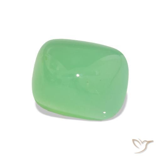3.38 ct Green Chrysoprase Stone, Natural Chrysoprase in Baguette Sugarloaf Cabochon Shape for Sale