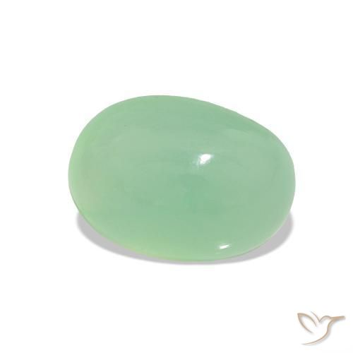 2.37 ct Green Chrysoprase Stone, Natural Chrysoprase in Oval Cabochon Shape for Sale