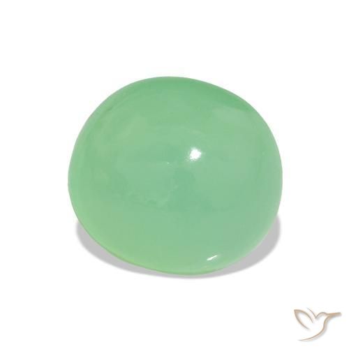 2.35 ct Green Chrysoprase Stone, Natural Chrysoprase in Oval Cabochon Shape for Sale