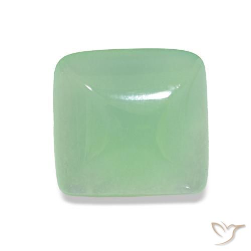 2.32 ct Green Chrysoprase Gemstone, Chrysoprase Gem in Baguette Sugarloaf Cabochon Shape for Sale.