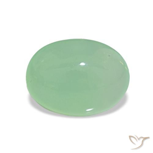 2.16ct Pale Moss Green Chrysoprase Gemstones, Oval, Translucent