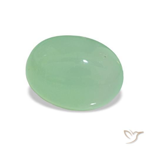 2.16 ct Green Chrysoprase Stone, Natural Chrysoprase in Oval Cabochon Shape for Sale