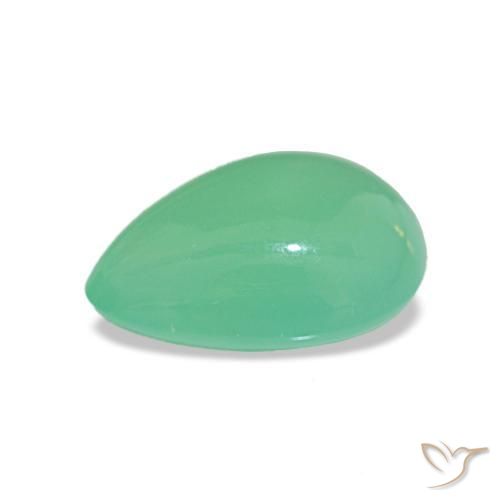 Chrysoprase Gemstone in 9 x 6.3 mm Size for Sale, Chrysoprase Stone in Medium Green Color