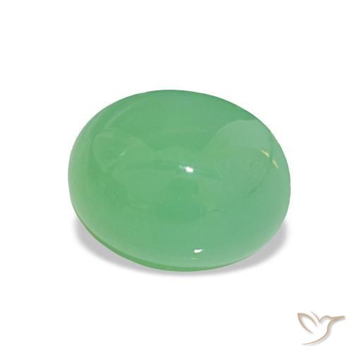 1.52 ct Green Chrysoprase Stone, Natural Chrysoprase in Oval Cabochon Shape for Sale