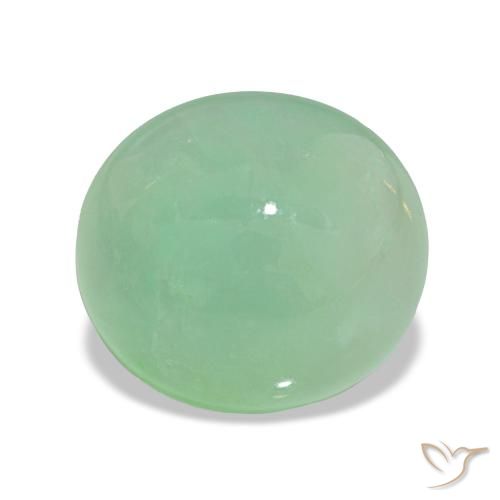 6.64 ct Green Chrysoprase Gemstone, Chrysoprase Gem in Oval Cabochon Shape for Sale.