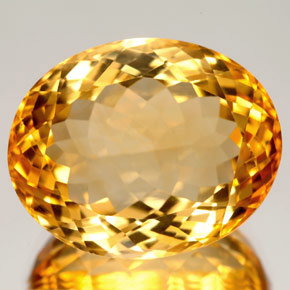 28.14 ct Yellow Citrine Gemstone, Citrine Gem in Oval Facet Shape for Sale.
